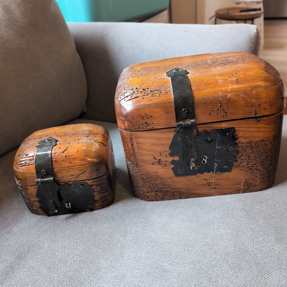 Rustic Mexican Worm Wood Locking Boxes (Small and Large)